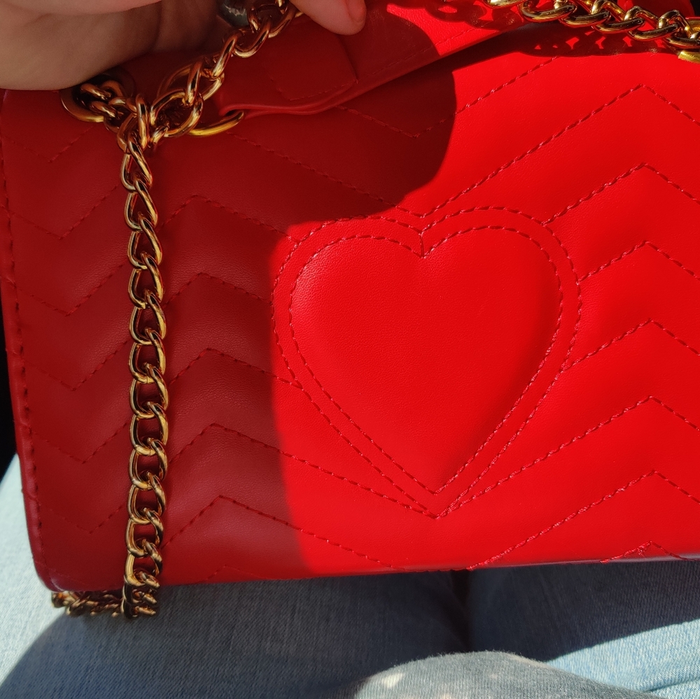 Red crossbody purse